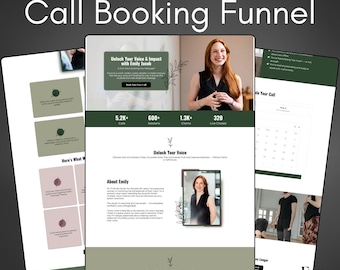 Animated Call Booking Funnel: Systeme.io Website Template