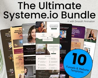 Systeme.io Funnel Template Bundle: 10 DFY Animated Website Designs (Digital Download)