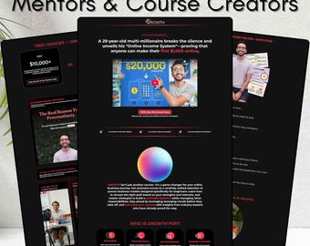DFY Systeme.io Animated Mentors & Courses Creators Funnel Website Template Systemeio Website Design Templates, Done For You Systeme Template