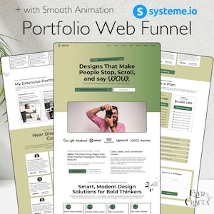 DFY Systeme.io Animated One Page Portfolio Funnel Website Template, Systeme io Template, Systemeio Website Design Templates, DFY Template