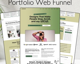 Animated Portfolio Funnel: Systeme.io Website Template (DFY Template)
