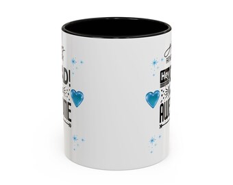 Custom Dad Coffee Mug  Fathers Day Gift, Birthday Gift for Dad, Unique Blue Heart Mug Personalized Coffee Cup for Awesome Dads