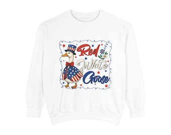 Red White And Goose Sweater | Patriotic Goose Sweatshirt | Funny 4th Of July USA Sweater | Retro Goose Crewneck | USA Gift