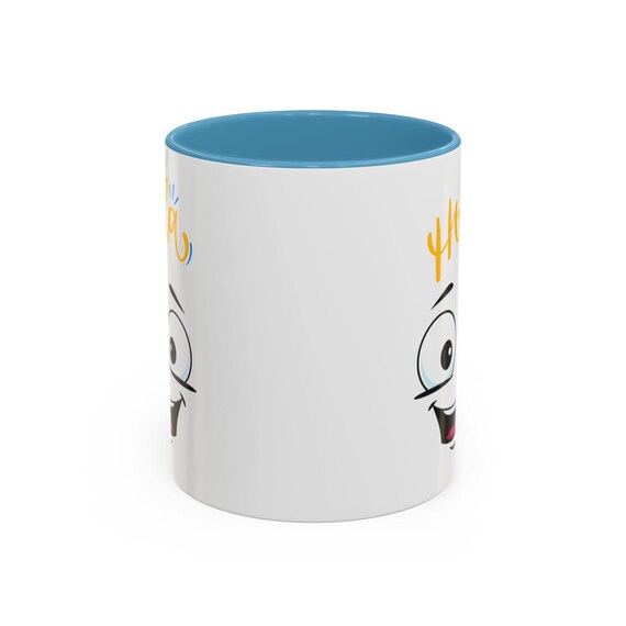 Cute Smile Accent Coffee Mug | Fun Gift for Birthday, Office Desk, Morning Brew | Positive Vibes Mug | Unique Print On Demand Drinkware
