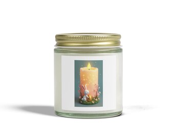 Spring Bunny Scented Candle | Coconut Apricot Wax | Easter Gift, Cozy Home Decor, Relaxing Aroma, and Self-Care Essential