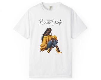 Beauté Créole T-Shirt Afro Caribbean Graphic Tee Black Girl Magic Shirt Natural Hair Melanin Queen Gift Creole Pride Shirt