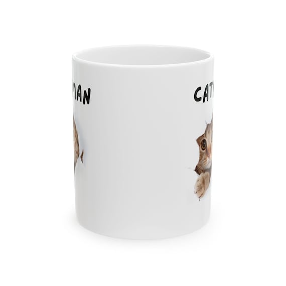 Personalized Cat Mug for Cat Lovers - Catman Funny Mug - Custom Pet Photo Coffee Cup - Cat Mom Gift - Cute Cat Mug 11oz 15oz