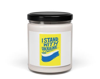 I Stand with Ukraine  Hand Poured Soy Candle, Support Solidarity Gift