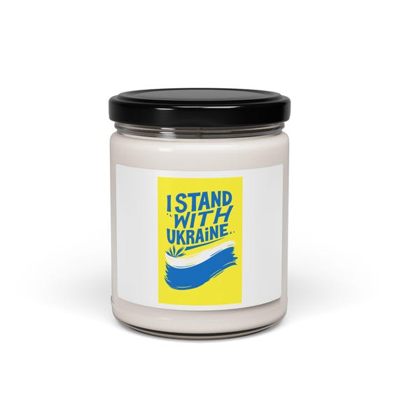I Stand with Ukraine Hand Poured Soy Candle, Support Solidarity Gift
