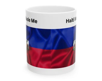 Haitian Flag Ceramic Mug 11oz 15oz | Cultural Pride Coffee Cup | Unique Haitian Gift for Patriots & Coffee Lovers | Ethnic Home Decor