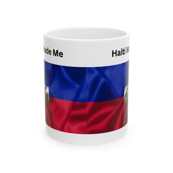 Haitian Flag Ceramic Mug 11oz 15oz | Cultural Pride Coffee Cup | Unique Haitian Gift for Patriots & Coffee Lovers | Ethnic Home Decor