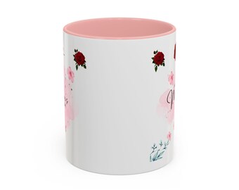 Personalized Floral Mothers Day Mug  11oz & 15oz Coffee or Tea Cup Gift for Mom Cute Flower Design Gift for Her
