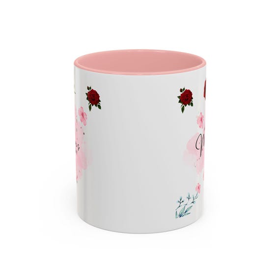 Personalized Floral Mothers Day Mug 11oz & 15oz Coffee or Tea Cup Gift for Mom Cute Flower Design Gift for Her
