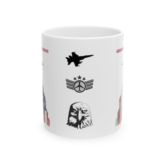 Patriotic Coffee Mug for Veterans Military Support Independence Day Gift USA Flag Ceramic Cup 11oz & 15oz | American Pride Drinkware
