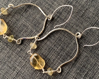 One of a Kind Amazonite Pyrite Quartz and Picasso Marble and Freeform Sterling Silver Pendant