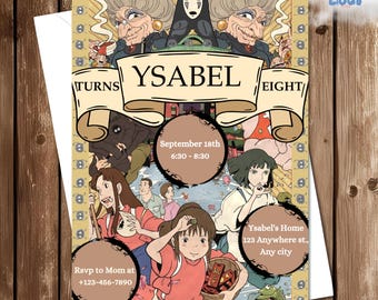 Editable Spirited Away Invitation, Spirited Away Bday Party, Spirited Away Birthday Invite