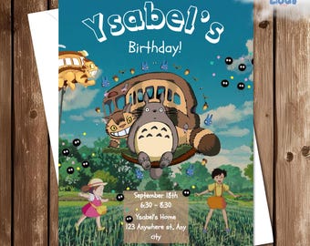 Editable Totoro Invitation, Totoro Bday Party, Totoro Birthday Invite, Studio Ghibli