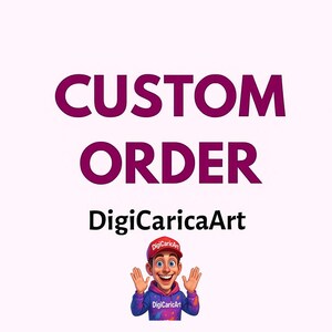 Custom orders Caricature from Photo: Your choice of Person and Background and Customization, Custom Photo to Cartoon Caricature