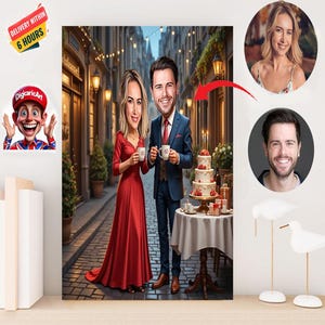 Couple Gift, Couple Caricature from Photo, Funny Couple Gift for Anniversary, Funny Couple Portrait for Home, Couple Cartoon Drawing Art