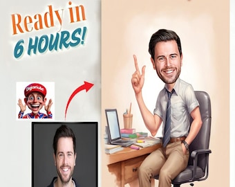 Personalisierte Lehrer Karikatur: Benutzerdefiniertes Porträt Geschenk (Digitaler Download)