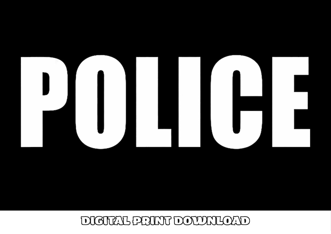 File PNG Police Text Digital Design | Bold Law Enforcement Typography ...