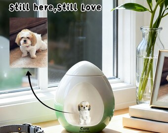 Urna de cenizas personalizada para perro: urna personalizada para mascotas con retrato, nombre y fecha. Recuerdo conmemorativo artesanal, regalo de Navidad.