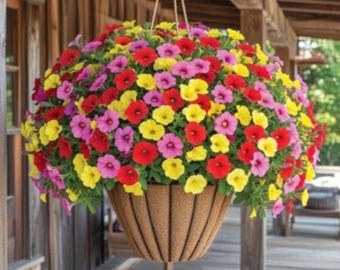 Kit de cesta colgante para calibrachoa Hummingbird Haven (DIY) - Tapones de revestimiento fáciles de 3 colores combinados