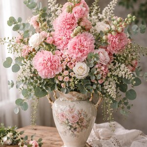Hollyhock Chatters Double Pink Alcea - Perennial Live Plants in Starter ...