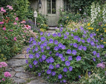 Geranium Rozanne live plants in 2.5” Pots - Long-Blooming Violet-Blue Hardy Perennial
