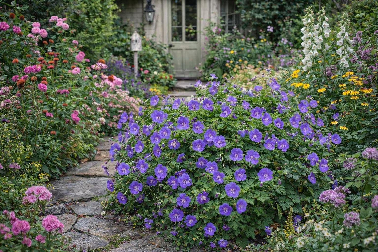 Geranium Rozanne live plants in 2.5 Pots - Long-Blooming Violet-Blue Hardy  Perennial