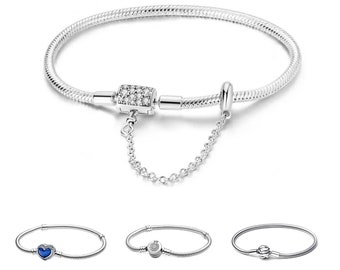 Sterling Silver Charm Bracelets-Sterling Silver Bracelets for Charms-Sterling Silver Snake Chain Bracelets-Sterling Silver Chain Bracelet
