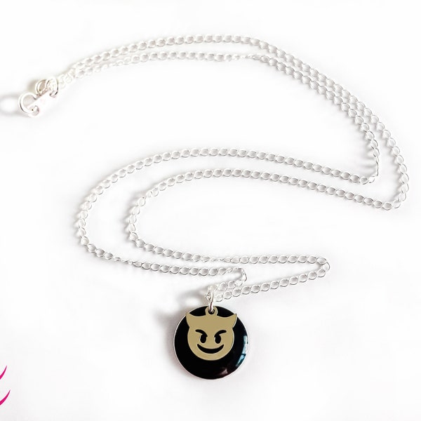 Devil Emoji Necklace Etsy
