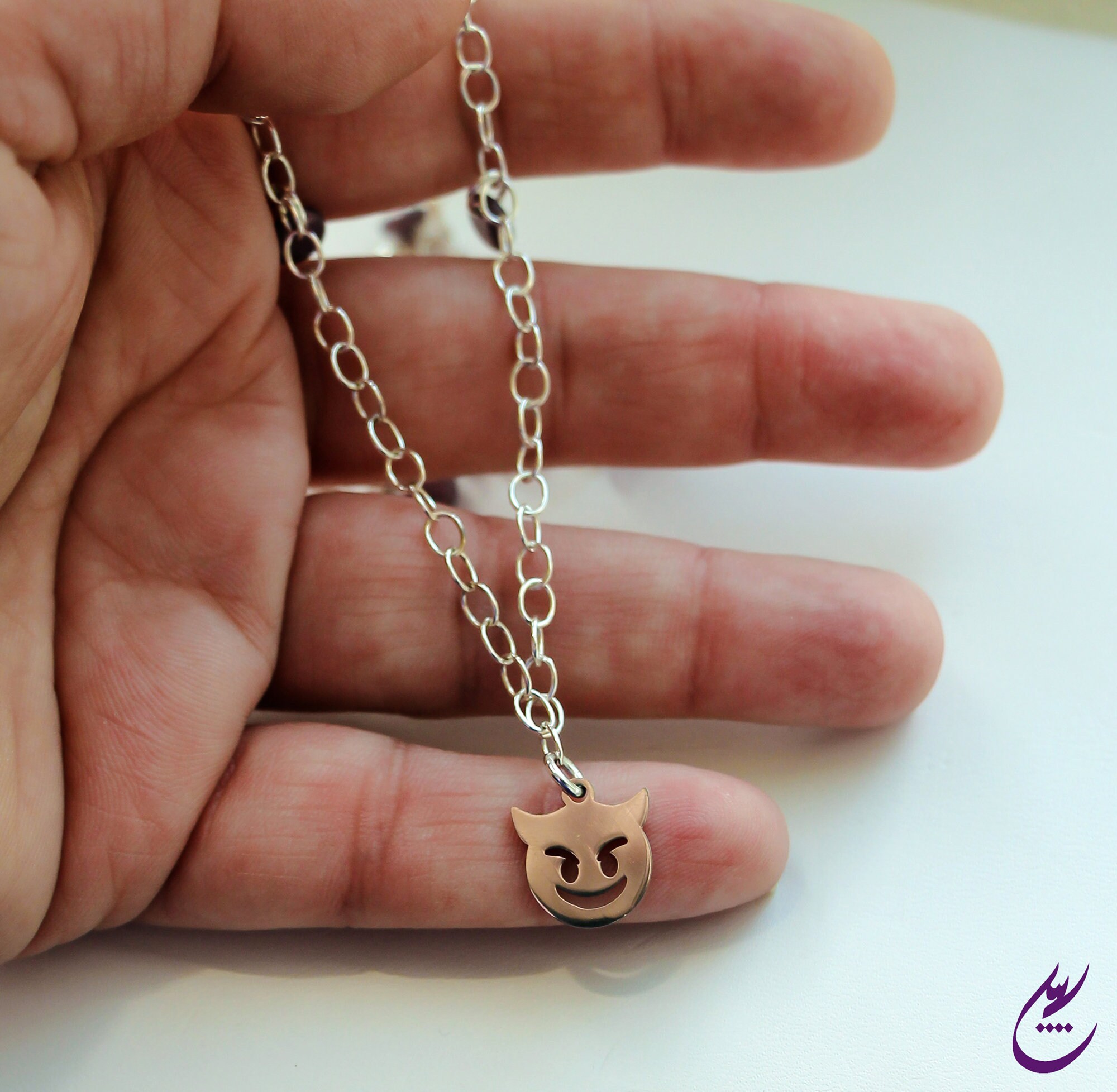 Devil Emoji Charm Pendant Devil Emoji Necklace Dainty Charm Etsy UK