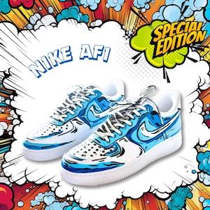 Nike Airforce One “Comic Book Themed Sneakers” - Custom Sneakers Graphic Gifts Shoes Footwear Cartoon Design Birthday Gifts for Him