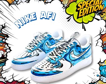 Nike Airforce One “Comic Book Themed Sneakers” - Custom Sneakers Graphic Gifts Shoes Footwear Cartoon Design Birthday Gifts for Him