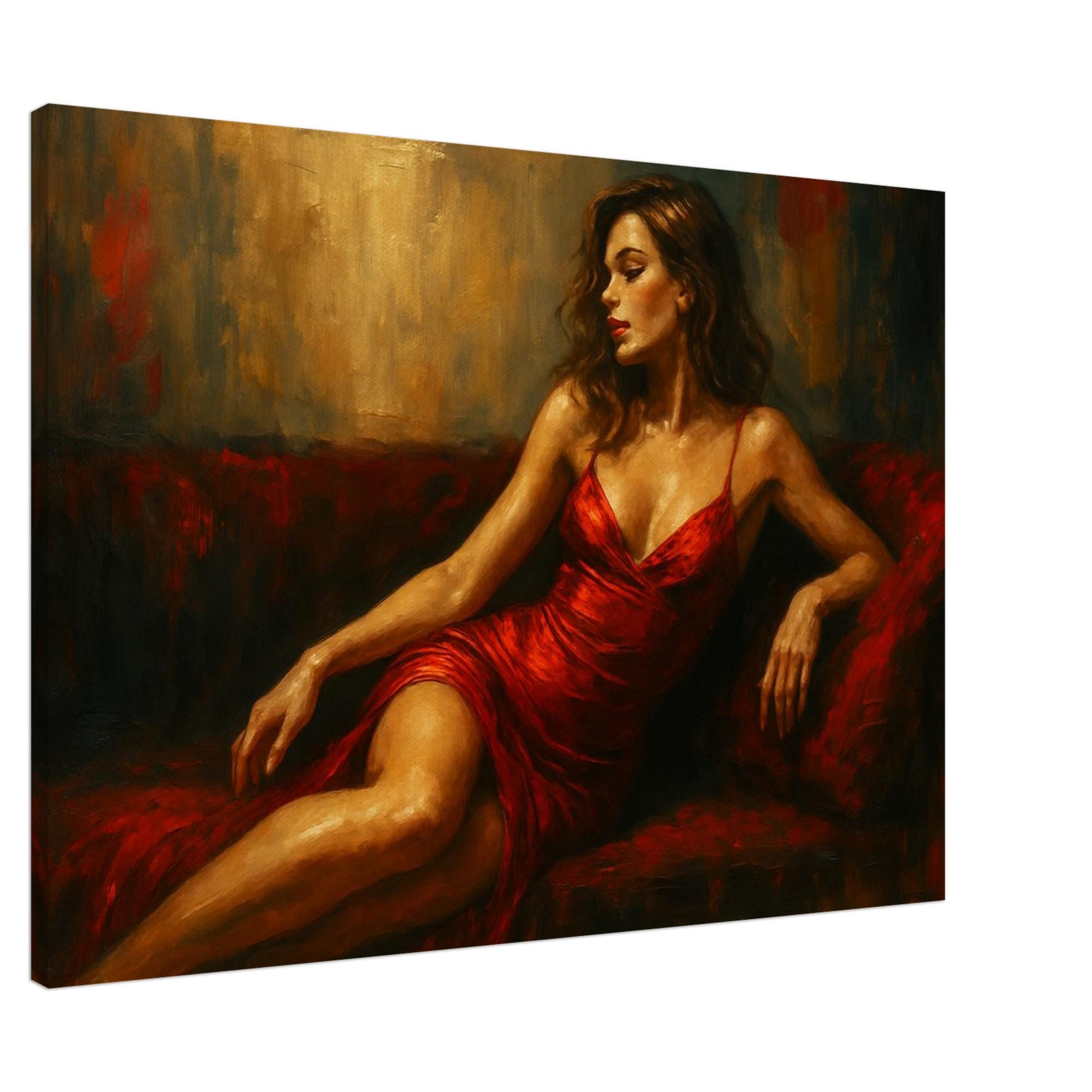 Woman in Red Dress Canvas Print: Sensual Modern Wall Art - Etsy