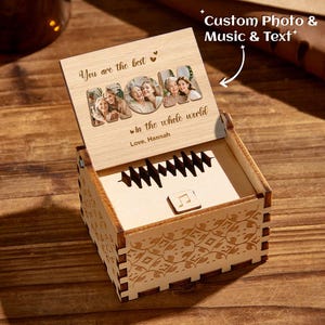 Personalized Wooden Photo Music Box | Custom Song And Photo Gift for Mothers Day