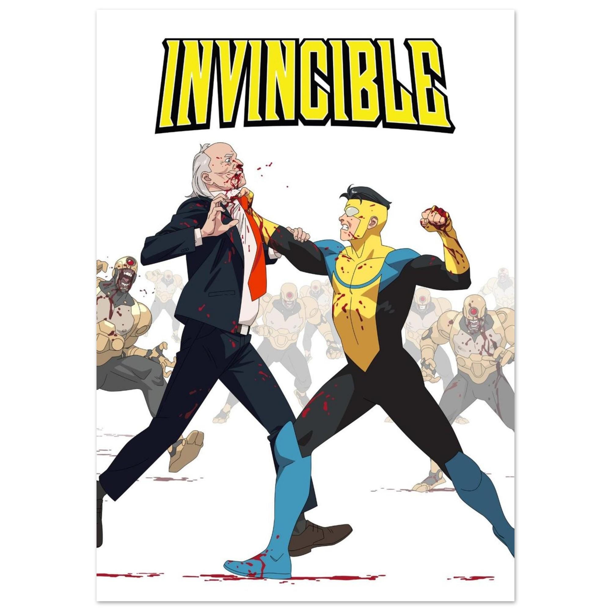 Invincible Action Poster - Superhero Art Print for Fans - High ...