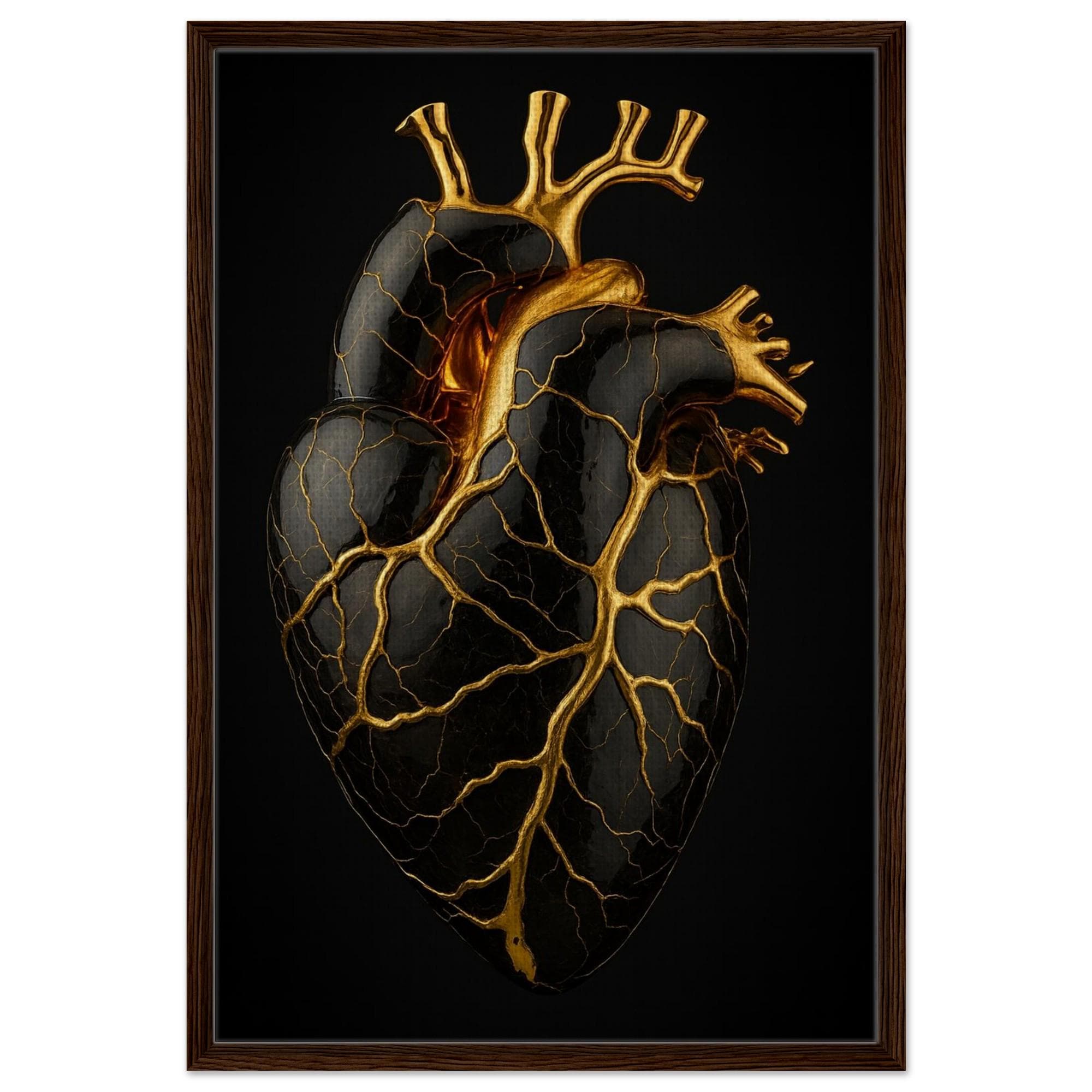 絵画 #Heart of Gold sigeyosi aoki 2022 10 10 Black & Gold Kintsugi Heart Wall Art | Modern Resilience and