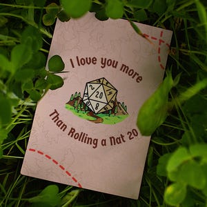 Dungeons and Dragons inspiriert Karte | D20 Würfelkunst | Fantasy-Rollenspiel Canva Vorlage | DIY Digital Download | Geschenk für Papa oder Dungeon Master