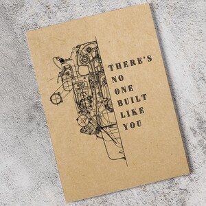 Carte imprimable pour la fête des pères | Conception d'illustrations mécaniques de moteur | Carte d'anniversaire pour papa | Cadeau pour amateur de voitures | Téléchargement numérique DIY | Version noire