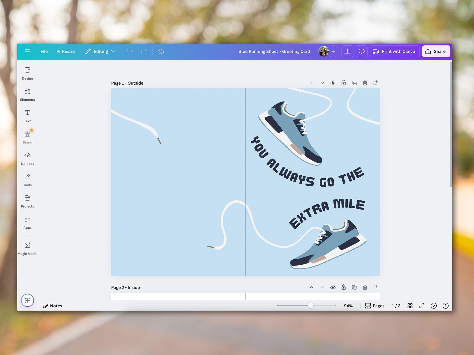 Running Greeting Card | Extra Mile Card | Father's Day Runner Card ...
