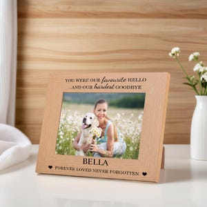 Personalised Pet Memorial Gift Photo Keepsake | Cat Memorial Gift | Dog Picture Frame, Pet Loss Sympathy Frame, Engraved Pet Memorial