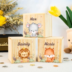 Savings Bank, Child Piggy Bank, Personalized Children Money Box with Name, Baby Money Box, Kids Coin Bank, Wood Money Box for Toddler Gift