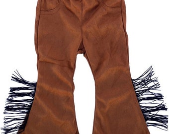 Teddi Flares - Suede Fringe Caramel