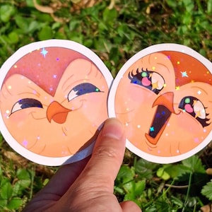 SUMMER SALE | Holographic Hooty Sticker || The Owl House Sticker || The Owl House Gift || Funny Happy Owl Sticker || Lumity ||