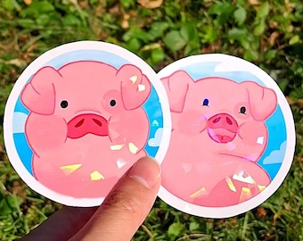 Holographic Waddles Sticker | Gravity Falls Fan Art