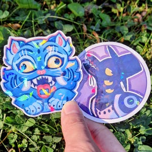 Holographic Derpy Tiger Sussy Bird Sticker | KPOP Demon Hunter Handmade Decal