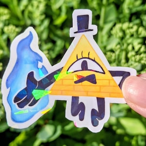 Holographic Bill Cipher 2.5&#39; Sticker Glossy Gravity Falls | Mystery Shack | Mable Dipper | Standford Pines Cosplay | Journal 3
