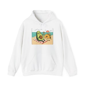 Sommer Zeit Sonne Charakter Hoodie | Strand Avocado & Taco Sonnenuntergang Design